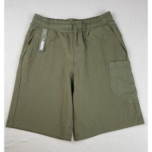Puma Men's Cargo French Terry Fleece Shorts Green‎ Size Large Skater Athleisure